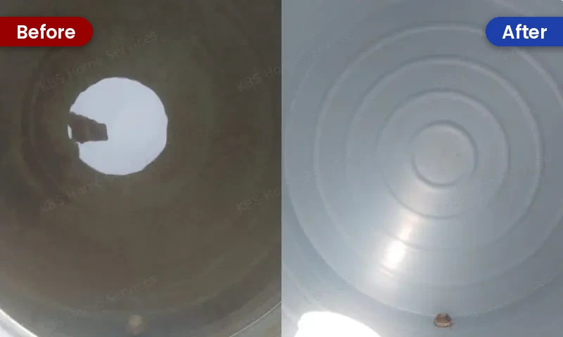 Water tank cleaning before and after in Bengaluru by KBS Home Services (1)